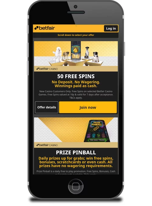 Betfair Casino Free Spins Bonus