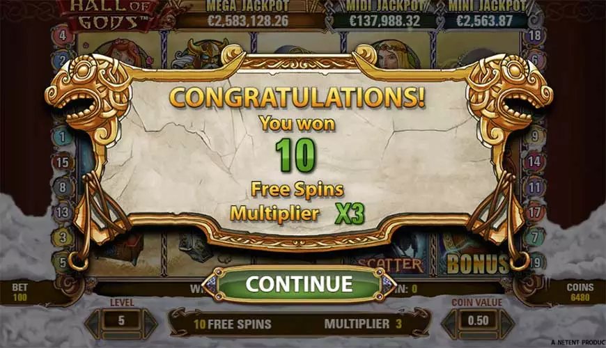 Hall Of Gods Free Spins Multiplier