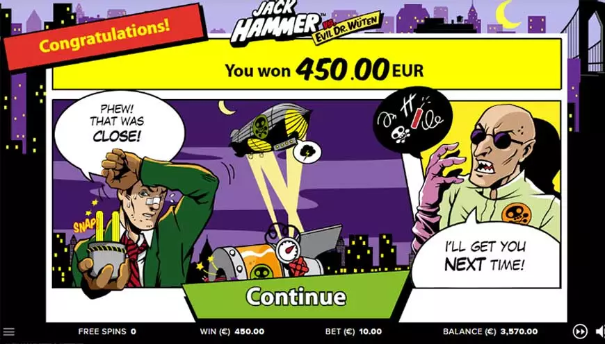 Jack Hammer Free Spins Win