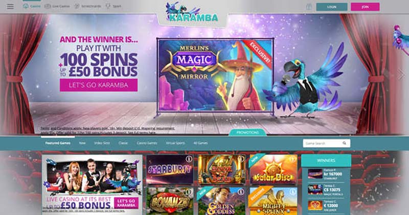 Karamba Casino Screenshot