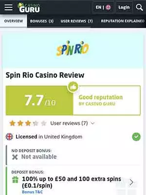 Spin Rio Review by Casino Guru